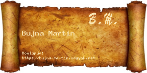 Bujna Martin névjegykártya